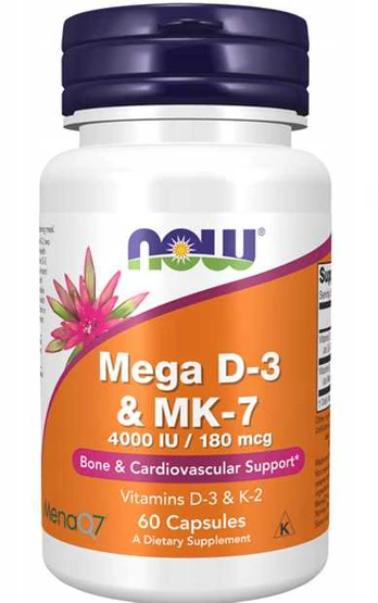 Now Foods Now Mega D3 K2 MK7 4000 IU 60 kaps.