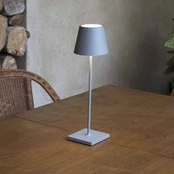 LED stalinė lempa "Toc" su USB įkrovikliu, IP54, pilka