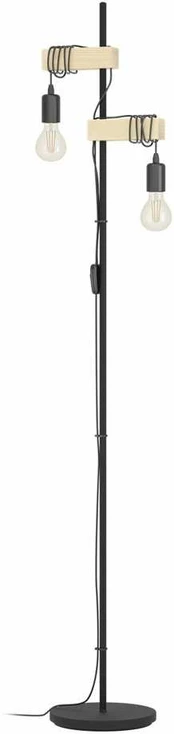 EGLO TOWNSHEND 1 GULV 2L SORT/TRÆ FSC