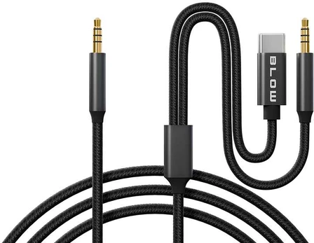 Išpardavimas // 66-167# Przyłącze usb-c - jack 3,5 + jack 3,5 1,2m plecionka