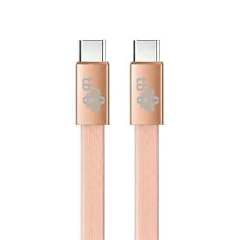 Cable USB C - USB C 1m flat peach