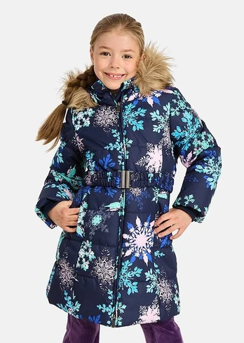 Huppa Mergaičių žieminis paltas YACARANDA, navy pattern