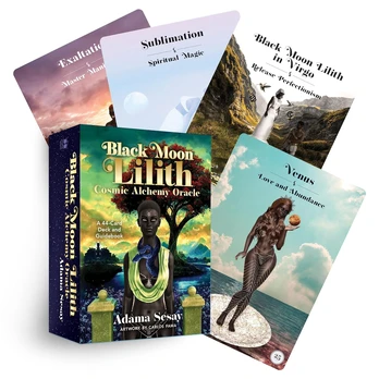 Juodas Moon Lilith Cosmic Alchemy Oracle kortos