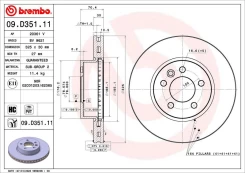 Stabdžių diskas BREMBO 09.D351.11 kaina