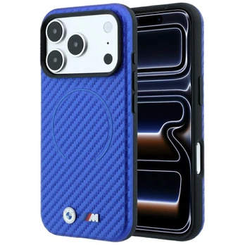 Dėklas BMW M Carbon Printed Ring MagSafe Case for iPhone 17 Pro / 18 Pro - Mėlyna