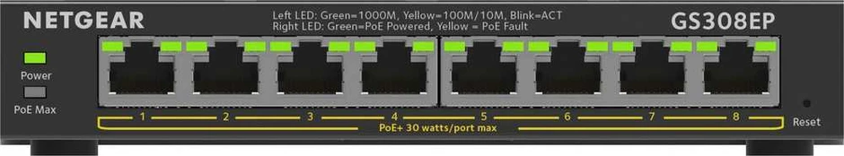 Šakotuvas Netgear 8PT GE Plus Switch W/POE+