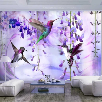 Artgeist Fototapetas - Flying Hummingbirds (Violet)
