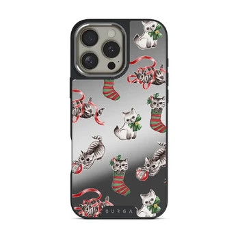Merry Kitty - iPhone 16 Pro Max Case, Elite Mirror Dark (MagSafe) / Silver