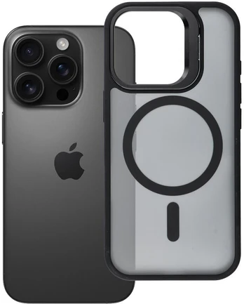 Case for iPhone 16 Pro Forcell F-Protect Shadow Stand Premium compatible with MagSafe juodas
