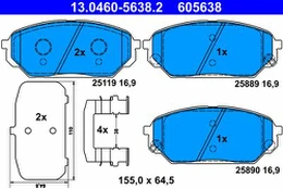 ATE 13.0460-5638.2 Brake pad set