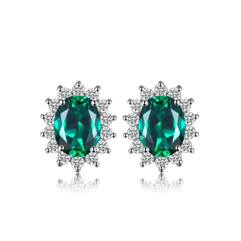 Sidabriniai auskarai Green Gem