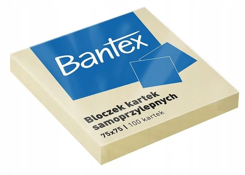 Bantex geltonos lipnios lapeliai, 75x75mm, 100 lap.