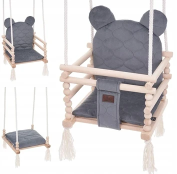 Vaikiškos sūpynės namams Bear 3in1 - Graphite - dovana