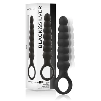 Black & Silver Bob Silicone Intimate Massager with 10 Vibration Modes
