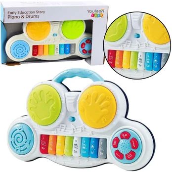 Lean Toys Interaktyvus muzikos žaislas „Pianinas su būgnais“