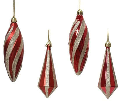 Eglutės žaisliukas Decoris 028106, aukso/raudonas, plastikas