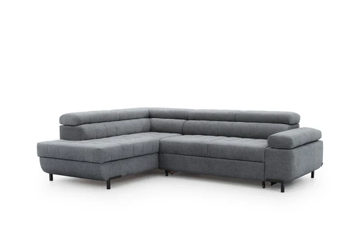Kampinė sofa Tyrion L, 203x269x97 cm, pilka