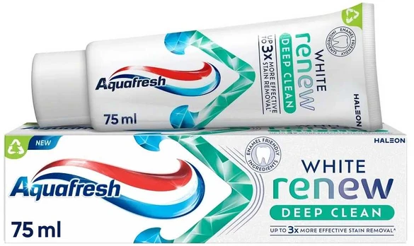 Aquafresh Balta Renew Deep Clean Fluoride dantų pasta 75ml