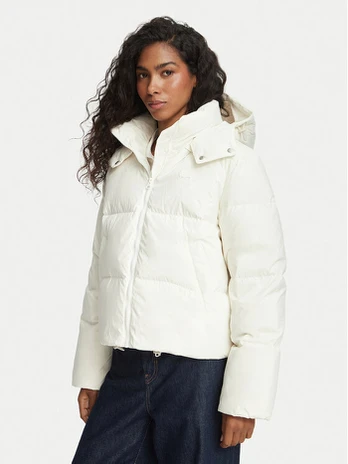 Lacoste Pūkinė striukė BF8434 Kreminė Regular Fit