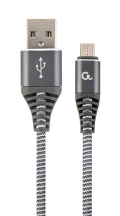 Gembird Cablexpert CC-USB2B-AMMBM-2M-WB2 USB laidas USB 2.0 USB A Micro-USB B Pilkas, Baltas kaina