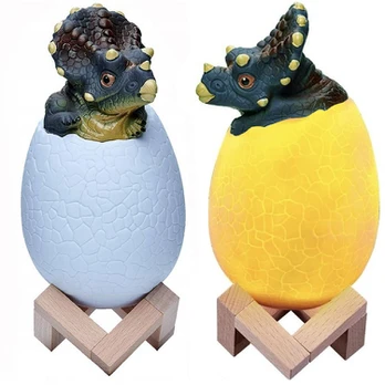 Verk Group Dinosaur night light triceratops egg rgb led glowing egg for kids