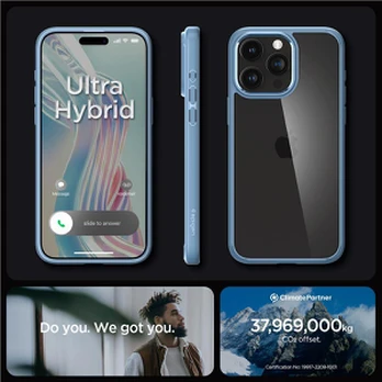 Dėklas Spigen Crystal Hybrid, sierra Mėlynas - iPhone 15 Pro Max