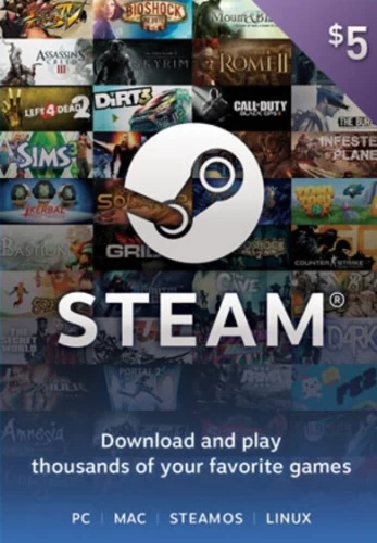 Steam Wallet Gift Card 5 USD