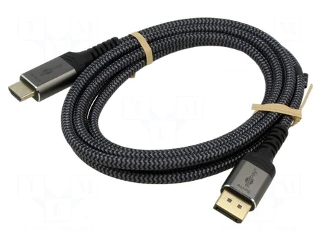 Cable | DisplayPort plug,HDMI plug | textile | 2m | black-grey