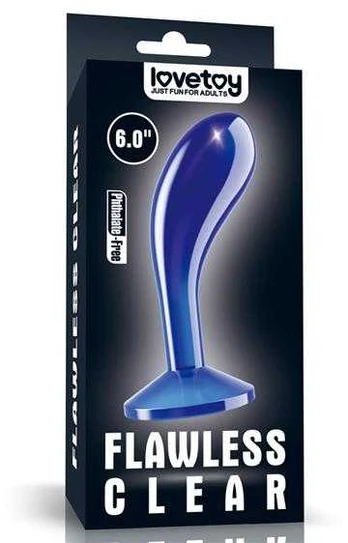 LOVETOY Flawless Clear Prostate Plug 6.0'' Mėlyna