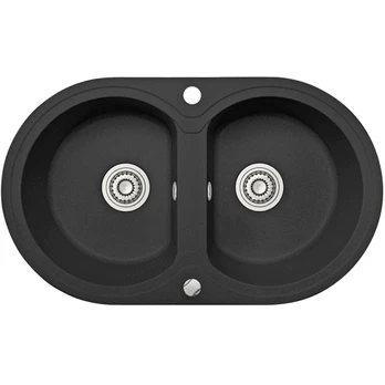 Granitinė virtuvinė plautuvė Laveo Dafne SBD_720T, Juodas