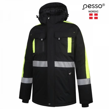 Žieminė striukė Nova, juoda/geltona 3XL, Pesso