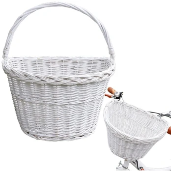 Pintas dviračių krepšys ant vairo, talpus Click White