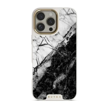 Fatal Contradiction - Black & White Marble iPhone 16 Pro Max Case, Elite Light (MagSafe) / Gold