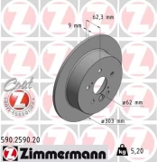 Stabdžių diskas ZIMMERMANN 590.2590.20 kaina