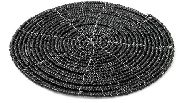 Bazaar Taurėlė, su karoliukais, 0,1x0,1 m, Juoda