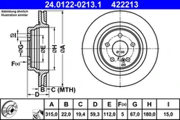 ATE 24.0122-0213.1 Brake Disc