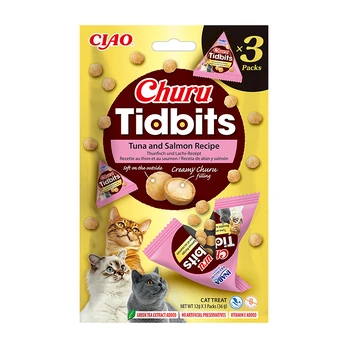 Churu Tidbits skanėstai katėms su tunu ir lašiša, 36g 3 vnt