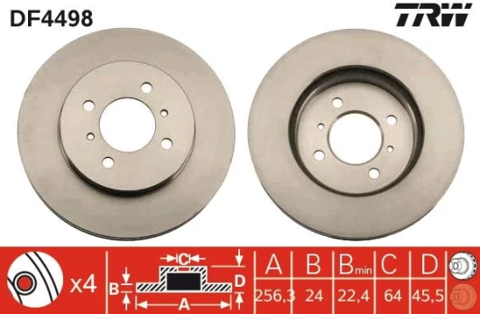 TRW DF4498 Brake Disc