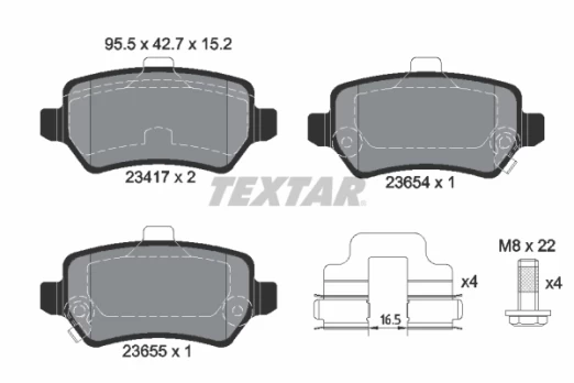 TEXTAR 2341703 Brake pad set