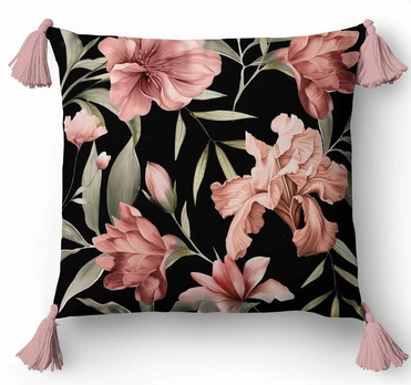 Dekoratyvinė pagalvė 45x45 gėlių Boho