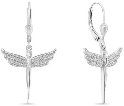 Brilio Silver Sidabrinis dangling earrings Angels EA947W