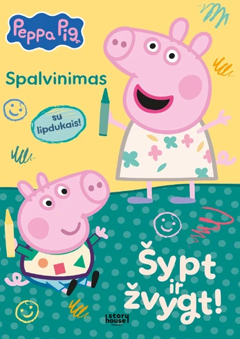 Pepa Pigg. Spalvinimas su lipdukais