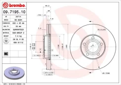 Stabdžių diskas BREMBO 09.7195.10 kaina