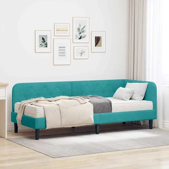 Lova Kampinė lovos konstrukcija Turkio 80 x 200 cm Aksomas