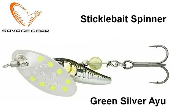 Sukriukė Savage Gear Sticklebait Spinner Žalias Sidabrinis Ayu
