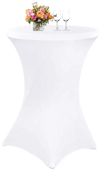 Užvalkalas kokteilių stalui, Baltas, 80 cm