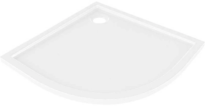 Dušo padėklas Mexen Flow Slim, pusapvalis, 90 x 90 cm, Baltas gloss