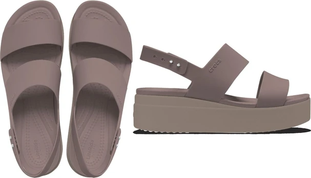 Crocs™ Brooklyn Low Wedge Womens Latte/Mushroom - 41