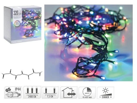 LED girlianda GREEN MULTI-320