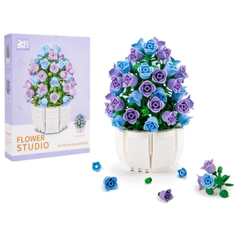 Konstruktorius Violetinės gėlės, 570 detalių